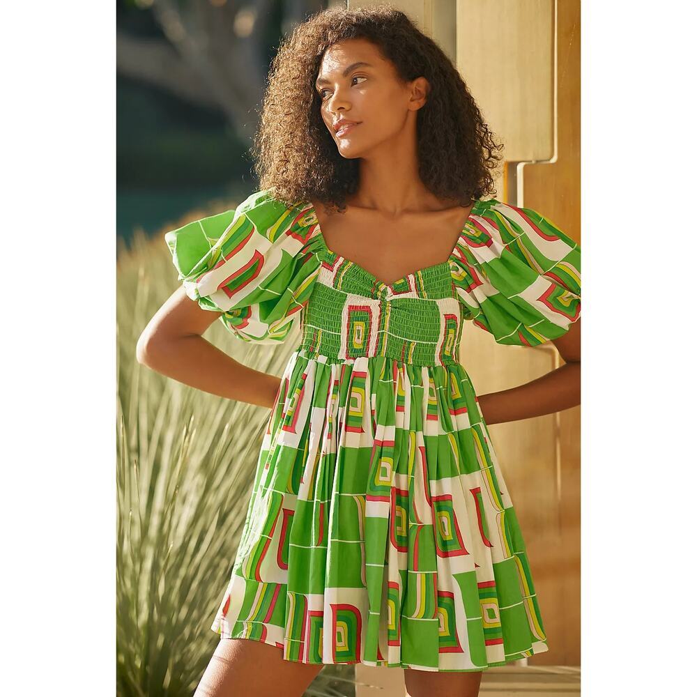 S/W/F Puff Sleeve Babydoll Dress Size XS NWT Retail $329 Tuckernuck